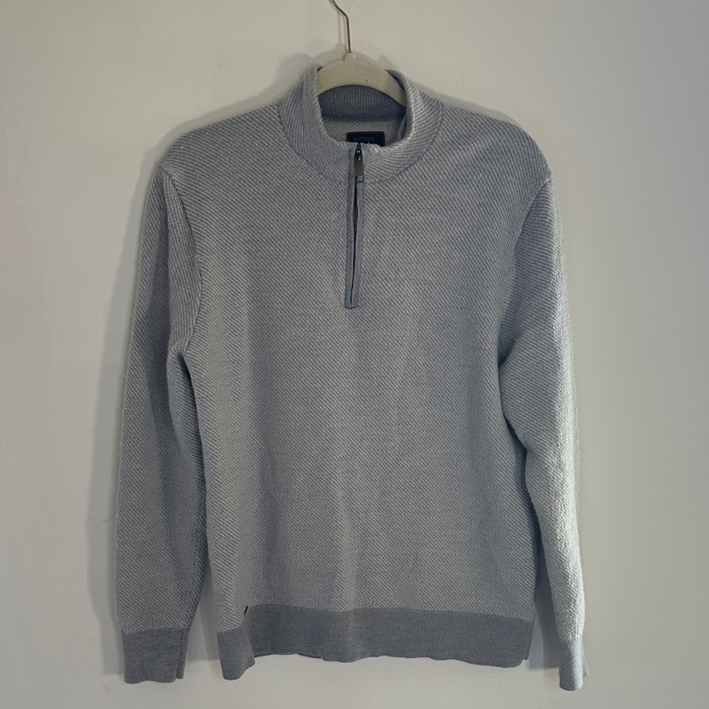 UNTUCKit Hansen 100% Merino Wool Quarter-Zip Sweater Gray Men’s‎ Large